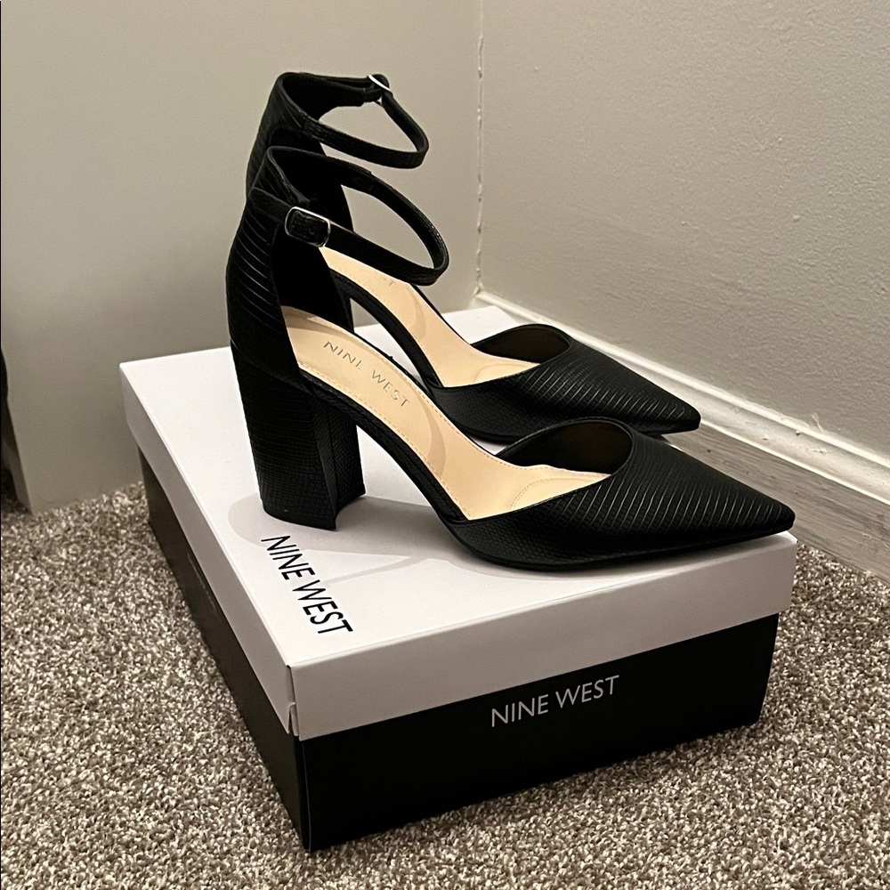Nine West Strappy Black Heels